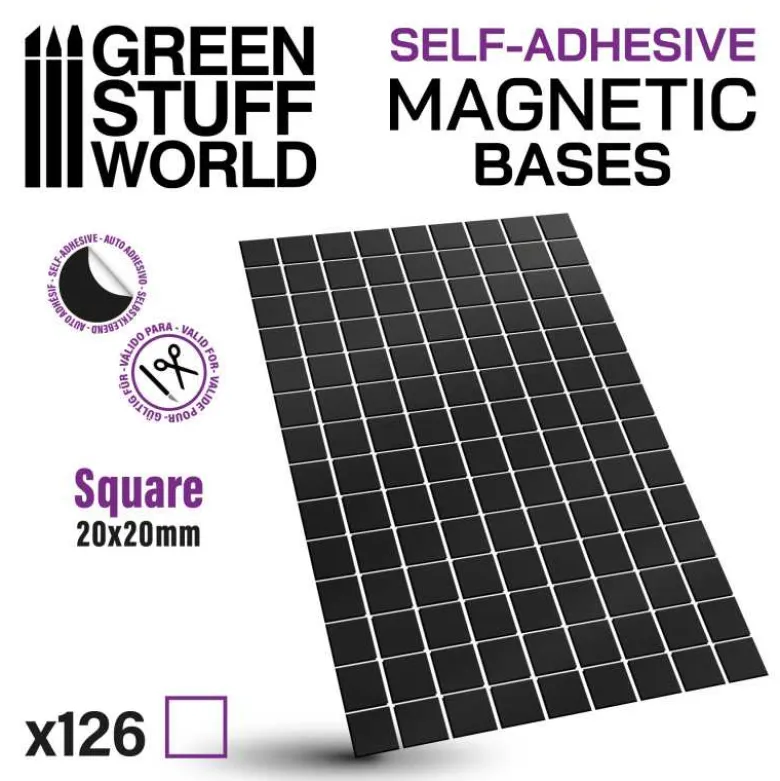 Square Magnetic Sheet SELF-ADHESIVE - 20x20mm
