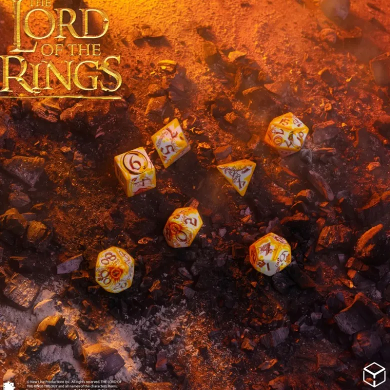 Władca Pierścieni. Zestaw Kości Full Art Dice®: Powiernicy Pierścienia - Whitefire Radiance