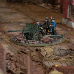 ZiS-3 Divisional Gun with Soviet Naval Brigade Crew